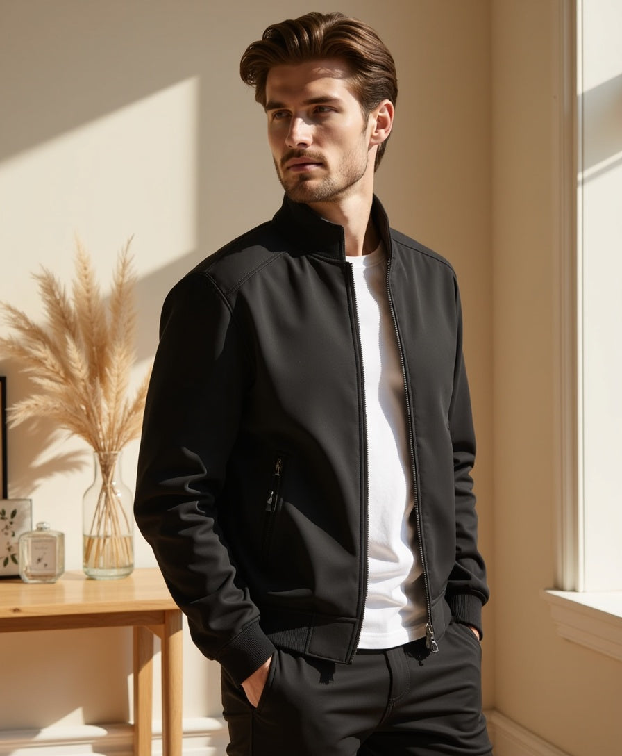 Męska kurtka wiatroodporna z zamkiem błyskawicznym