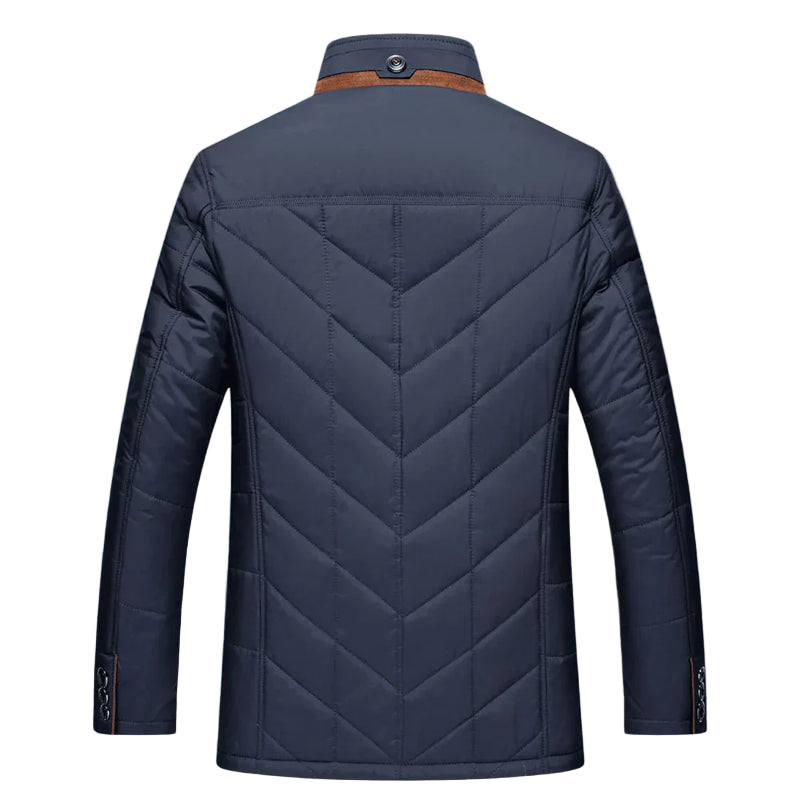 Męska Kurtka Zimowa | Ocieplana Kurtka Pikowana z Kołnierzem