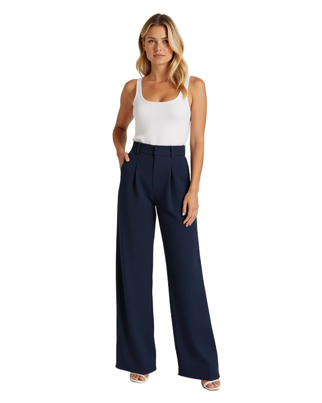 Spodnie Wysoki stan Szeroka Nogawka | Spodnie Plisowane Pełna długość dla Kobiet