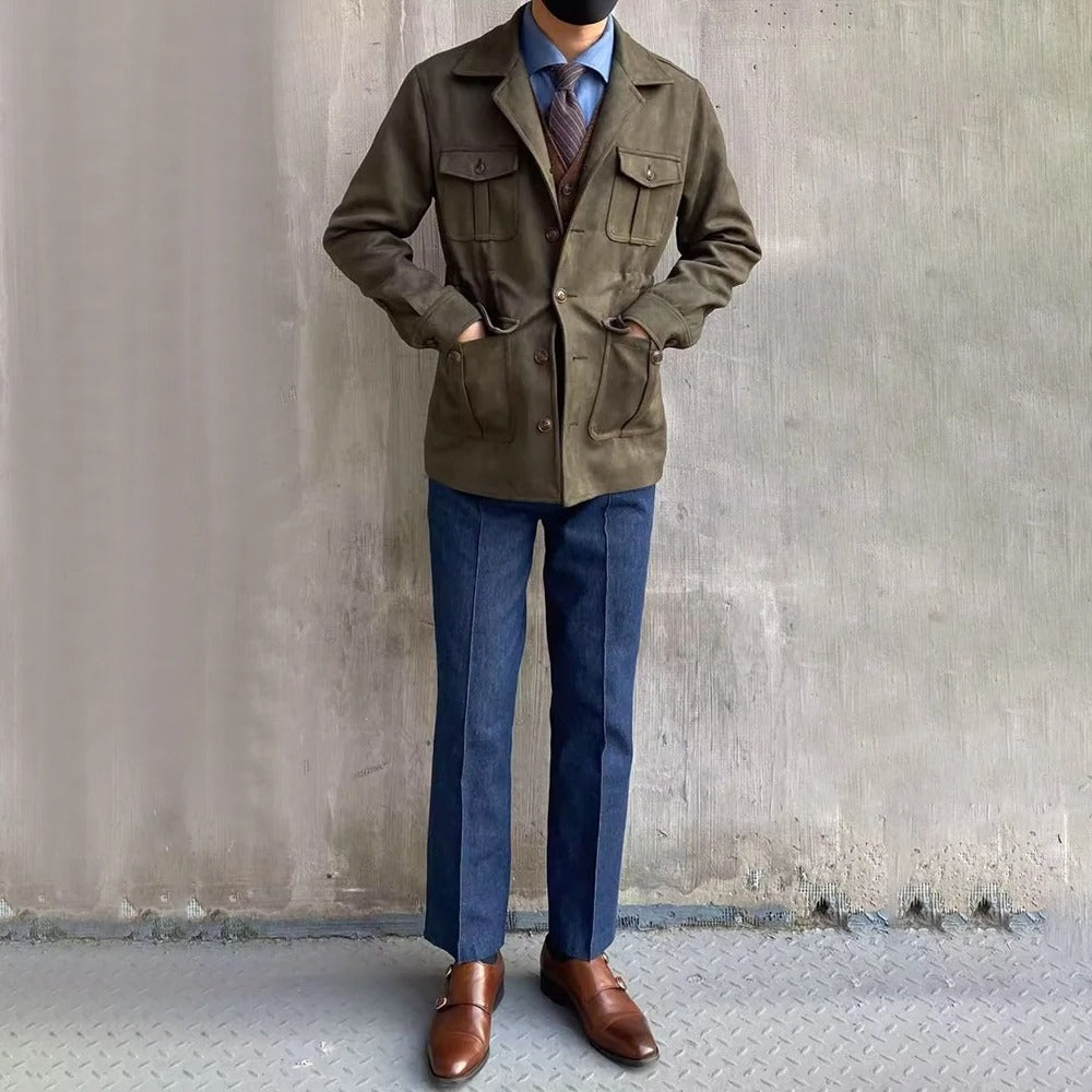 Kurtka Casualowa z Kieszeniami dla mężczyzn | Odzież Wierzchnia z Czterema Kieszeniami