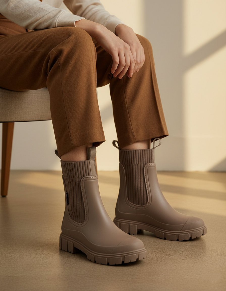 Wodoodporne damskie kalosze z antypoślizgową podeszwą