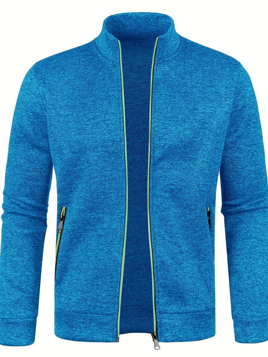 Męska Kurtka z Pełnym Zamkiem | Bluza Sportowa ze Stójką