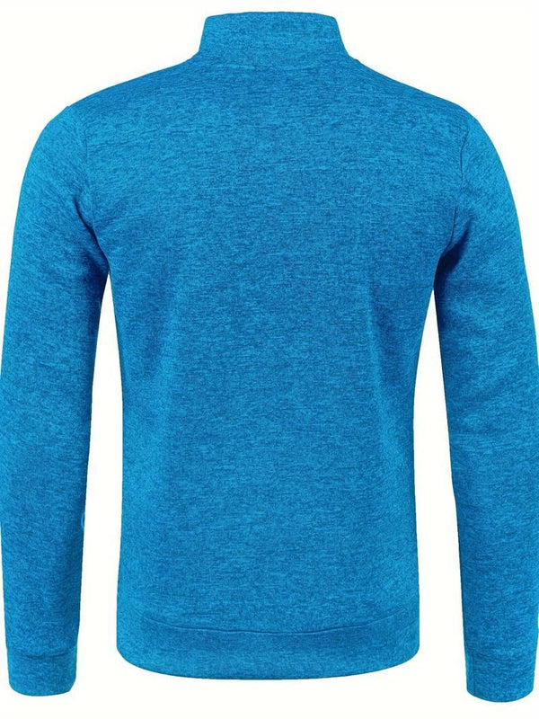 Męska Kurtka z Pełnym Zamkiem | Bluza Sportowa ze Stójką