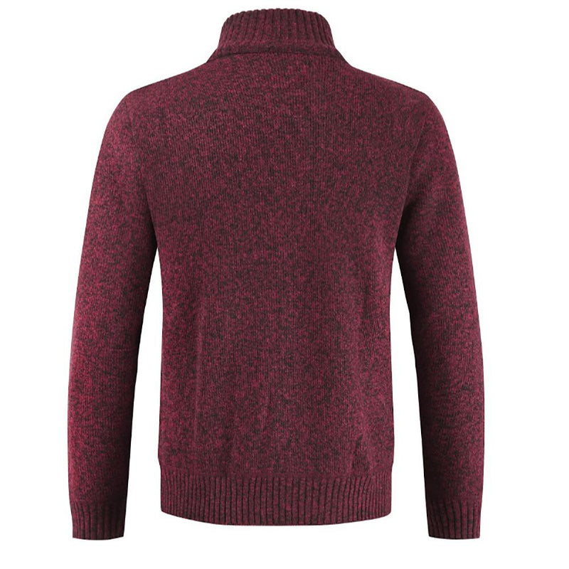 Sweter dzianinowy dla mężczyzn | Kardigan ze stójką zapinany na suwak