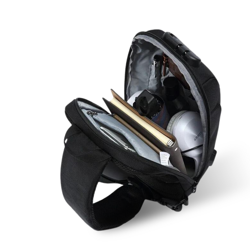 Torba na Ramię z Ładowaniem USB dla Mężczyzn | Antykradzieżowa Torba Crossbody