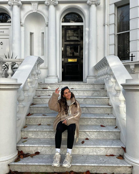 Polar Zimowy Oversize dla kobiet | Zapinana na Zamek Kurtka Sherpa ze Stójką