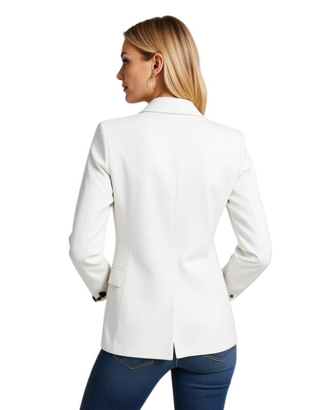 Marynarka Jednorzędowa | Żakiet z Kołnierzem Notch Lapel i Kieszeniami z Klapami dla Kobiet