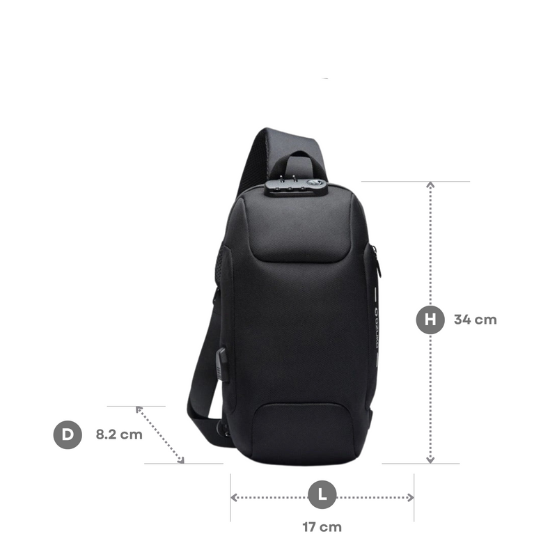 Torba na Ramię z Ładowaniem USB dla Mężczyzn | Antykradzieżowa Torba Crossbody