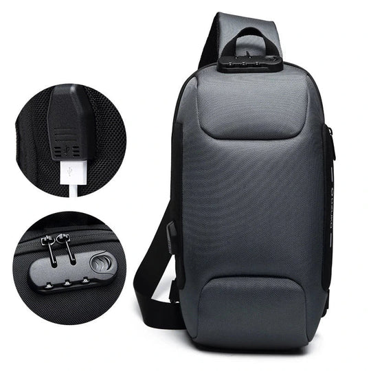 Torba na Ramię z Ładowaniem USB dla Mężczyzn | Antykradzieżowa Torba Crossbody