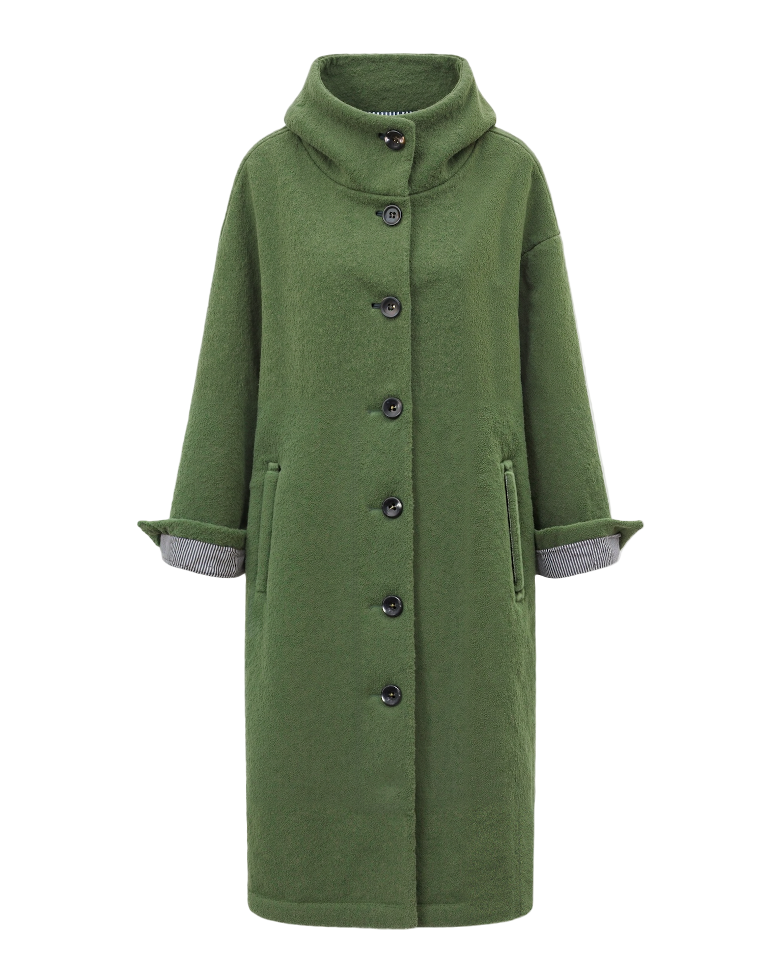 Pikowana Kurtka z Kapturem | Zapinana na Suwak i Guziki Kurtka Wierzchnia dla Kobiet