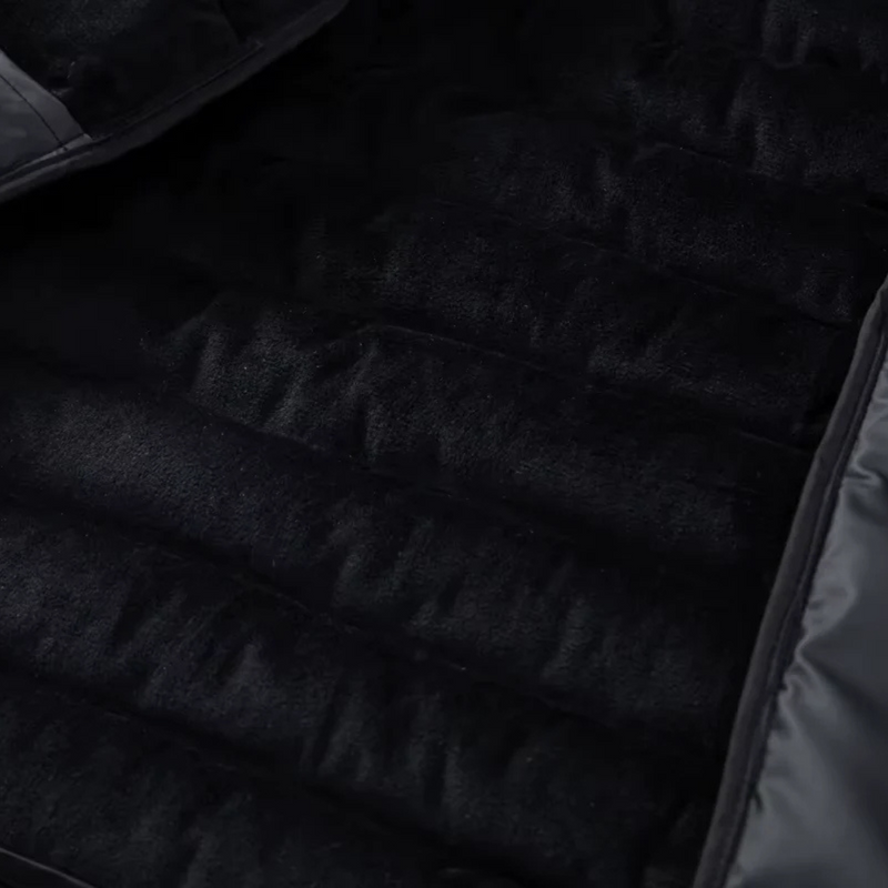 Hybrydowa Kurtka Puffer z Kapturem | Pikowany Korpus i Rękawy Dzianinowe dla Mężczyzn