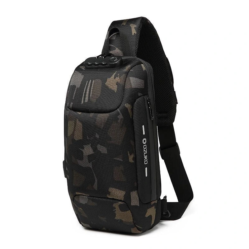 Torba na Ramię z Ładowaniem USB dla Mężczyzn | Antykradzieżowa Torba Crossbody