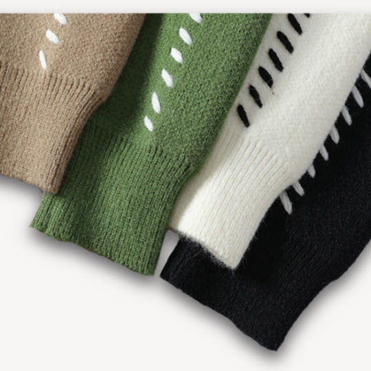 Kardigan Zapinany na Guziki dla mężczyzn | Dekoltem V i Kontrastowymi Szwami na Guziki