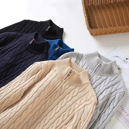 Sweter z wysokim kołnierzem dla mężczyzn | Klasyczny sweter zimowy