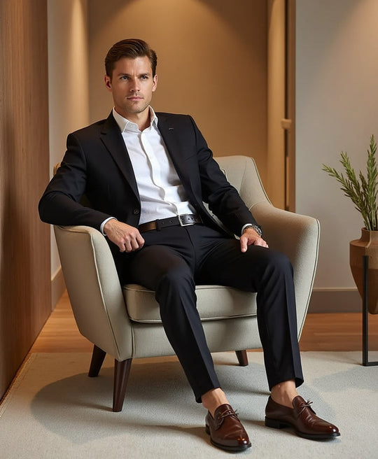 Spodnie Formalne Płaski Przód | Krótkie Trousers z Prostą Nogawką dla Mężczyzn