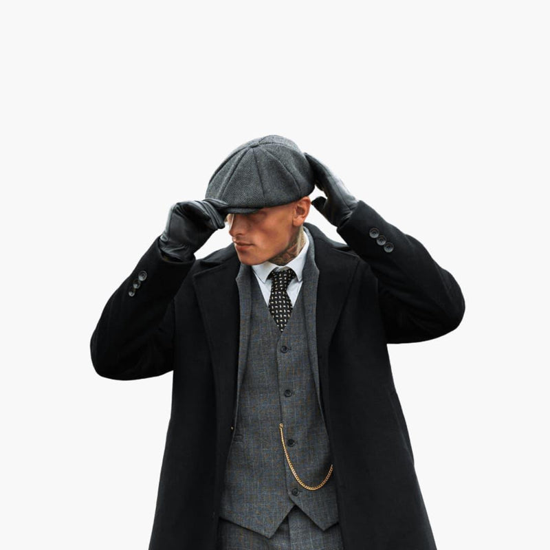 Rękawiczki Fałszywe Skóra | Akcesorium z Żebrowanym Mankiety i Zapięciem na Pasek dla mężczyzn