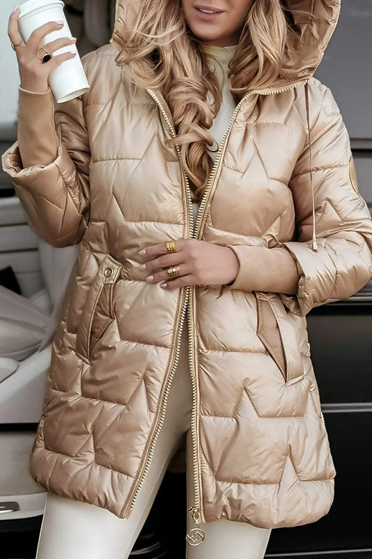 Długi Płaszcz Faux Shearling | Okrycie Wierzchnie Oversize z Szerokim Kołnierzem dla kobiet