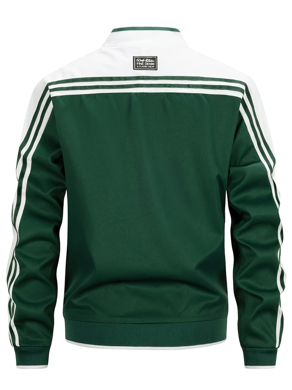 Zielona Kurtka Bomberka | Paskami na Rękawach dla Mężczyzn