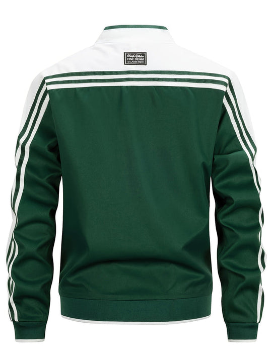 Zielona Kurtka Bomberka | Paskami na Rękawach dla Mężczyzn