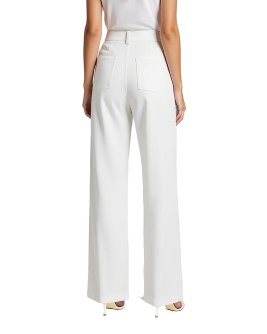 Spodnie z Wysokim Stanem | Plisami z Szerokimi Nogawkami dla Kobiet