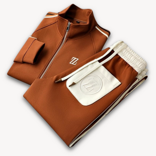 Dres w Paski | Dwuczęściowy Komplet Sportowy na Suwak dla mężczyzn