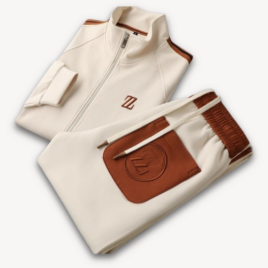 Dres w Paski | Dwuczęściowy Komplet Sportowy na Suwak dla mężczyzn