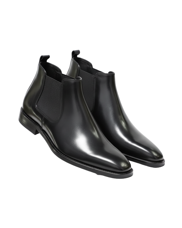 Botki Chelsea ze Sztucznej Skóry | Obuwie do Kostki z Elastycznym Panelem dla Mężczyzn