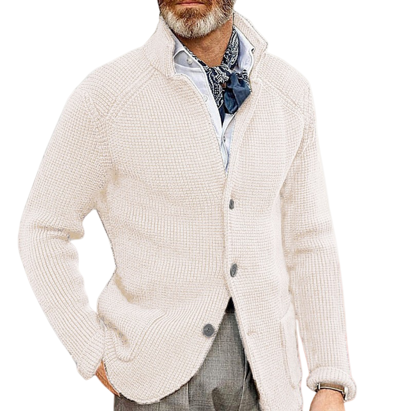 Kurtka Dzianinowa na Podszewce dla mężczyzn | Sweter Zapinany na Suwak w Warkocze