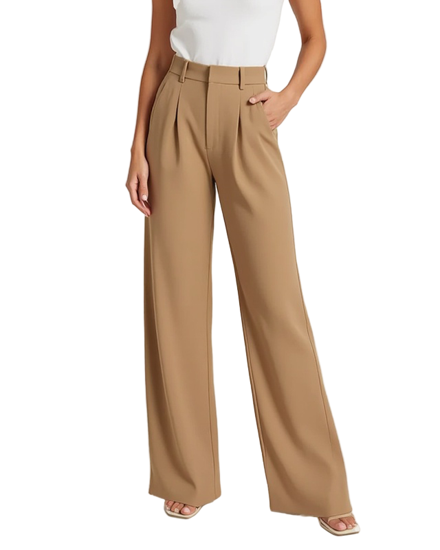 Spodnie Wysoki stan Szeroka Nogawka | Spodnie Plisowane Pełna długość dla Kobiet