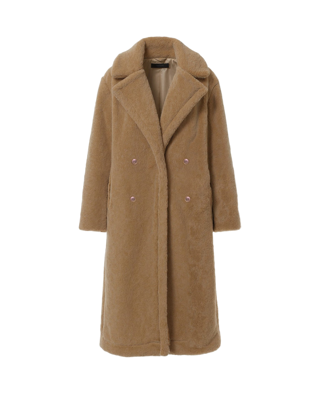 Długi Płaszcz ze Sztucznego Futra | Płaszcz z Dwoma Rzędami Guzików i Kołnierzem dla Kobiet