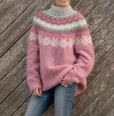 Zimowy Sweter Dzianinowy dla kobiet | Pulower w Wzory