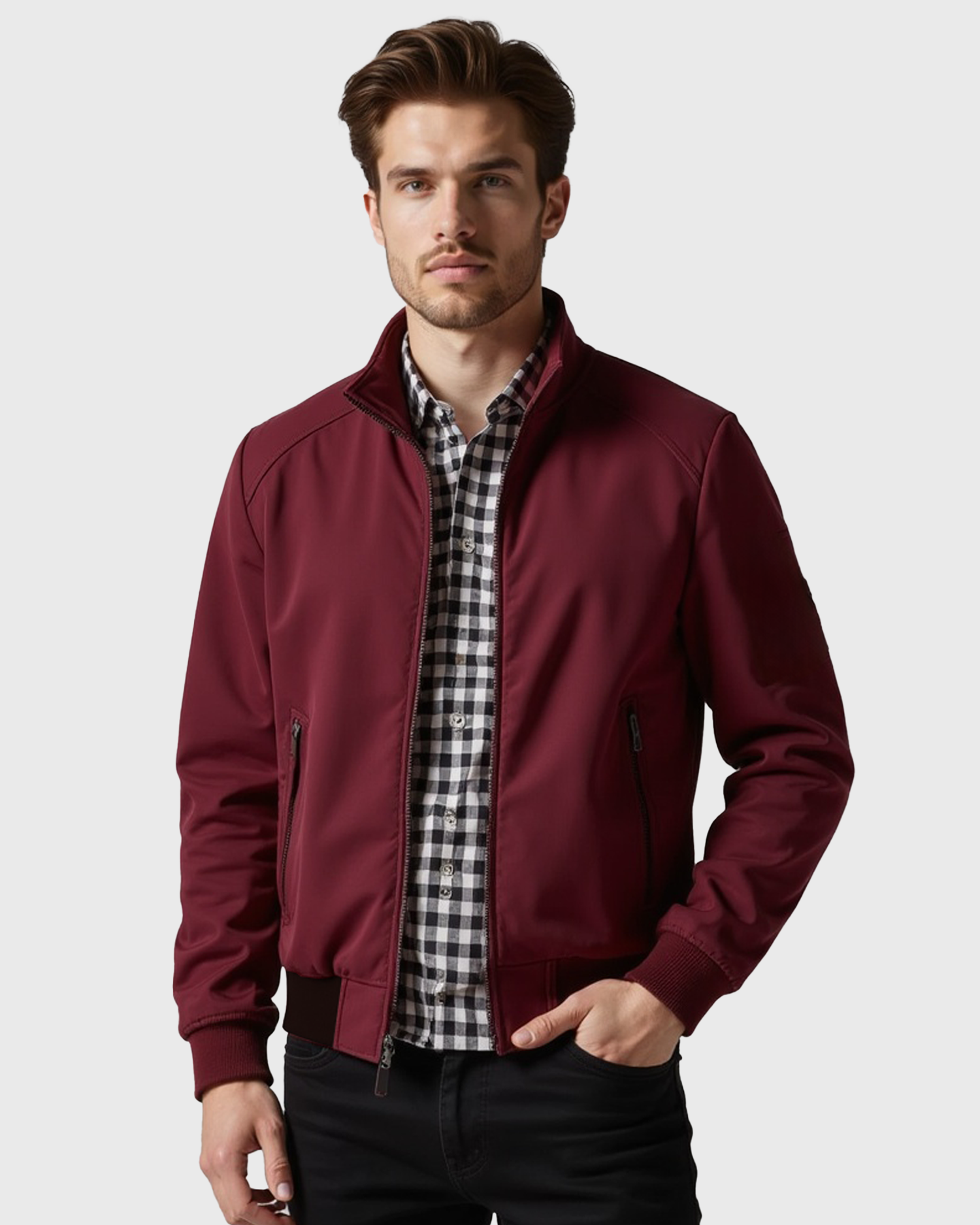 Męska kurtka wiatroodporna z zamkiem błyskawicznym