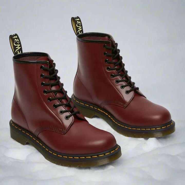 Botki sznurowane dla kobiet | Trzewiki z Kontrastowym Szwem